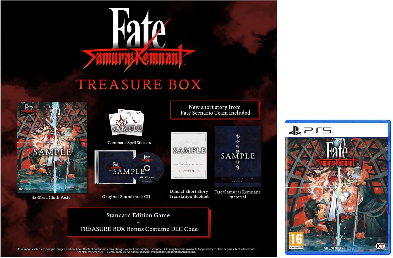 Carátula de Fate/Samurai Remnant Treasure Box Limited Edition para PS5 (edición PAL España)