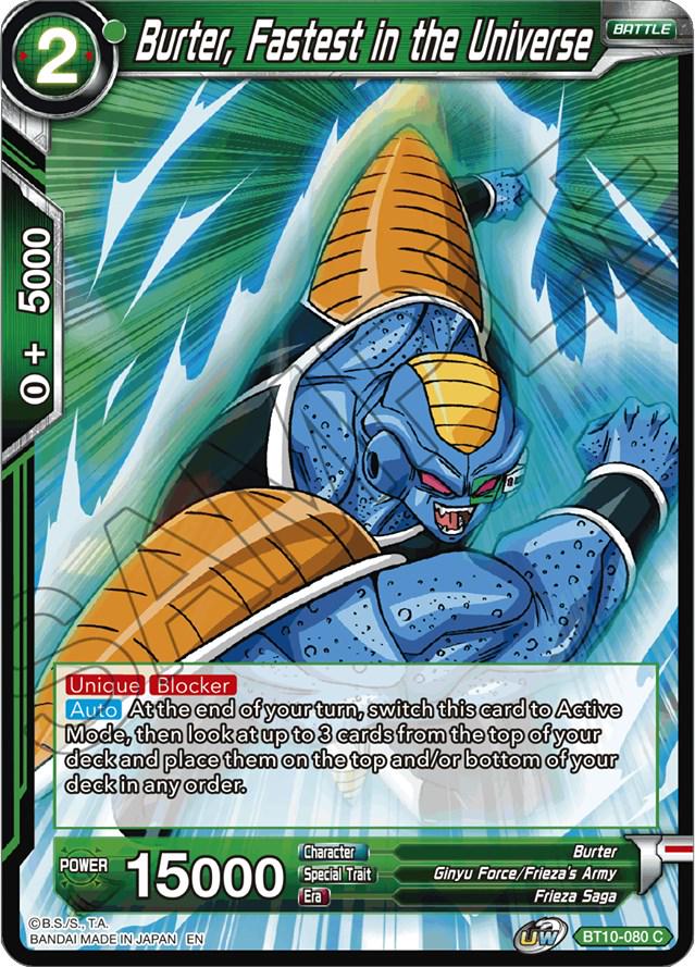Burter, Fastest in the Universe BT10-080 Dragon Ball Super Rise of the Unison Warrior