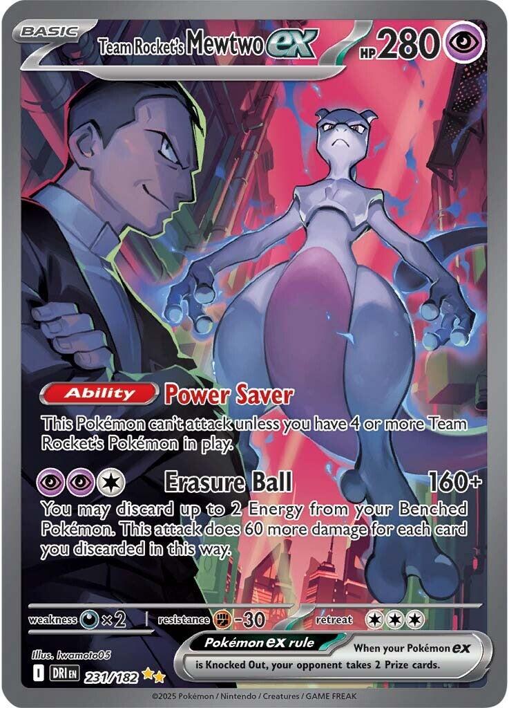 Team Rocket's Mewtwo ex #231 Pokemon Destined Rivals