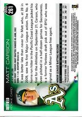 Back Of Card | Matt Carson Baseball Cards 2010 Topps