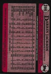 Back Of Card | Darrin Jackson Baseball Cards 1989 Topps