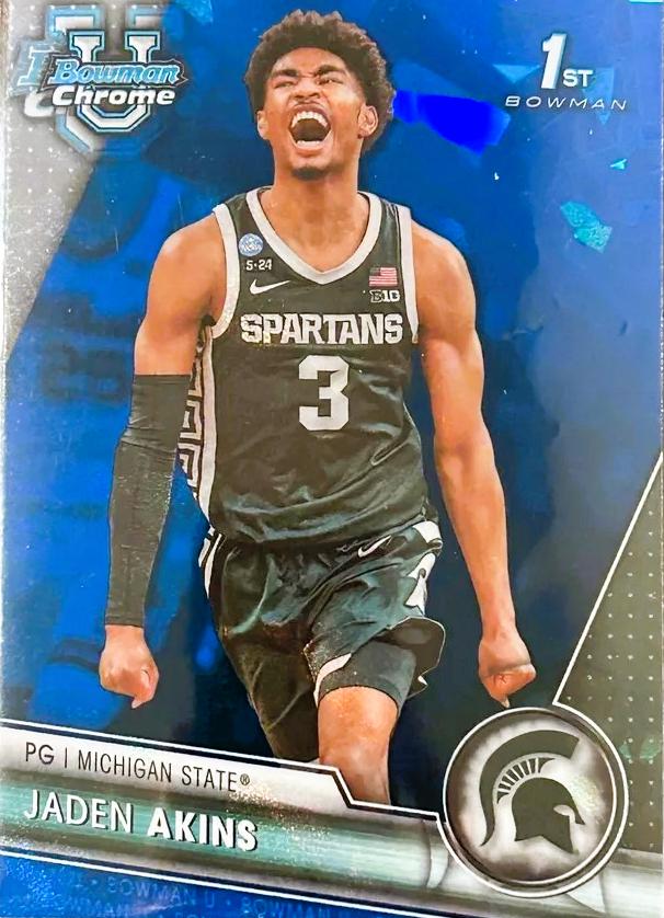 Jaden Akins #36 2023 Bowman Chrome University Sapphire Basketball