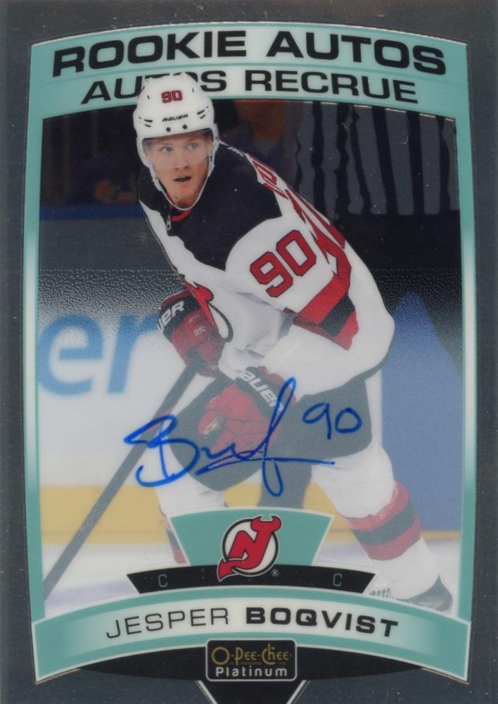 Jesper Boqvist #R-BO 2019 O Pee Chee Platinum Rookie Autos Hockey