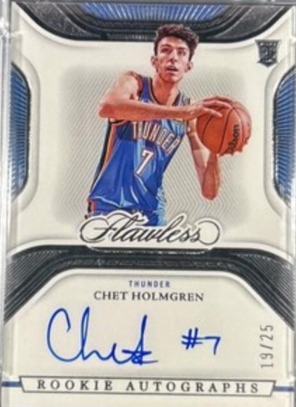 Chet Holmgren #1 Basketball Cards 2022 Panini Flawless Rookie Autograph