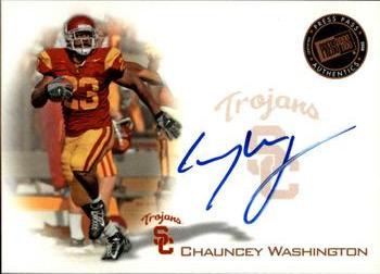 Chauncey Washington #PPS-CW 2008 Press Pass Autograph Football