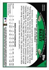 Back Of Card | Andrew Bailey Baseball Cards 2009 Topps