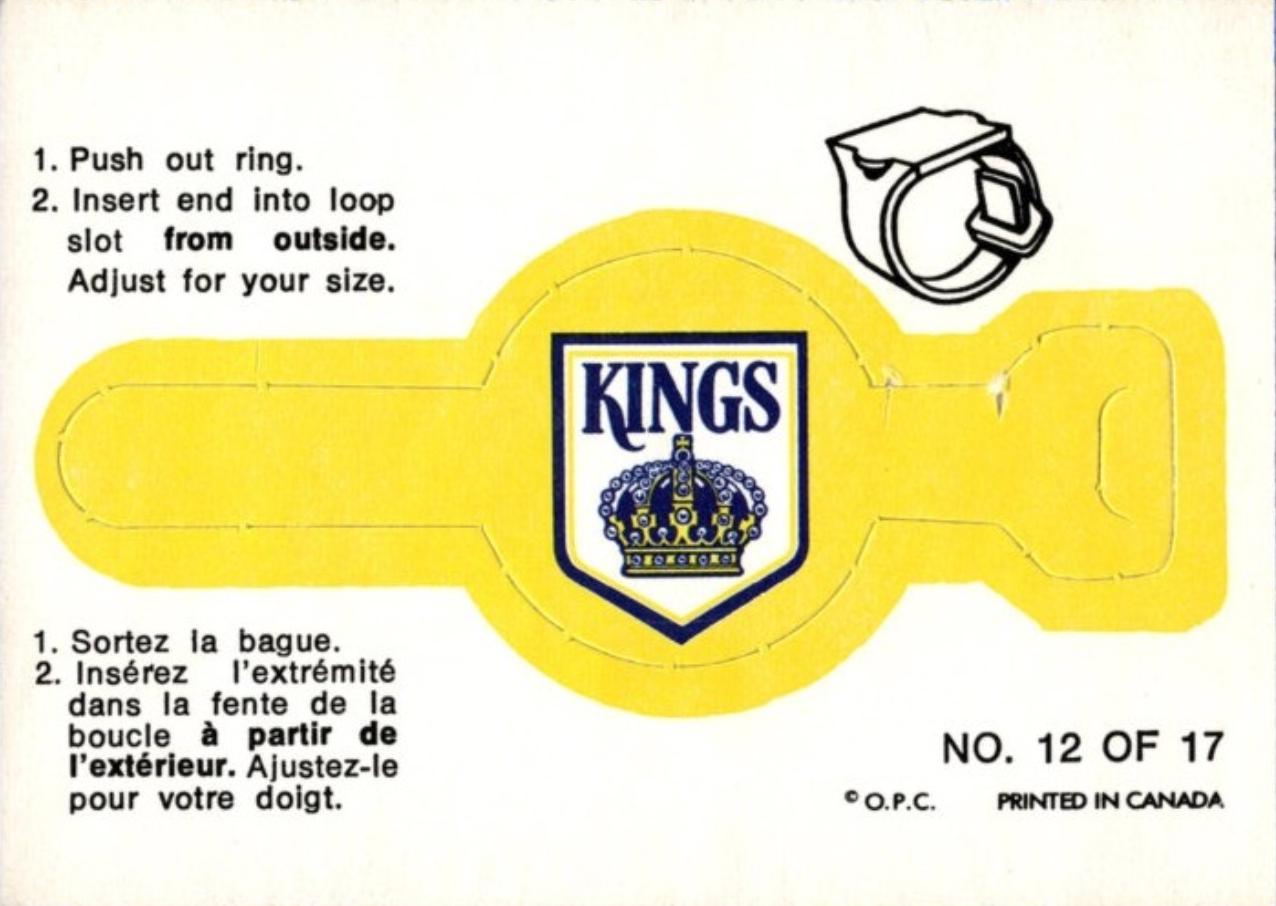 Los Angeles Kings #12 1973 O Pee Chee Rings Hockey