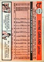 Back Of Card | Wayne Garland Baseball Cards 1981 Topps