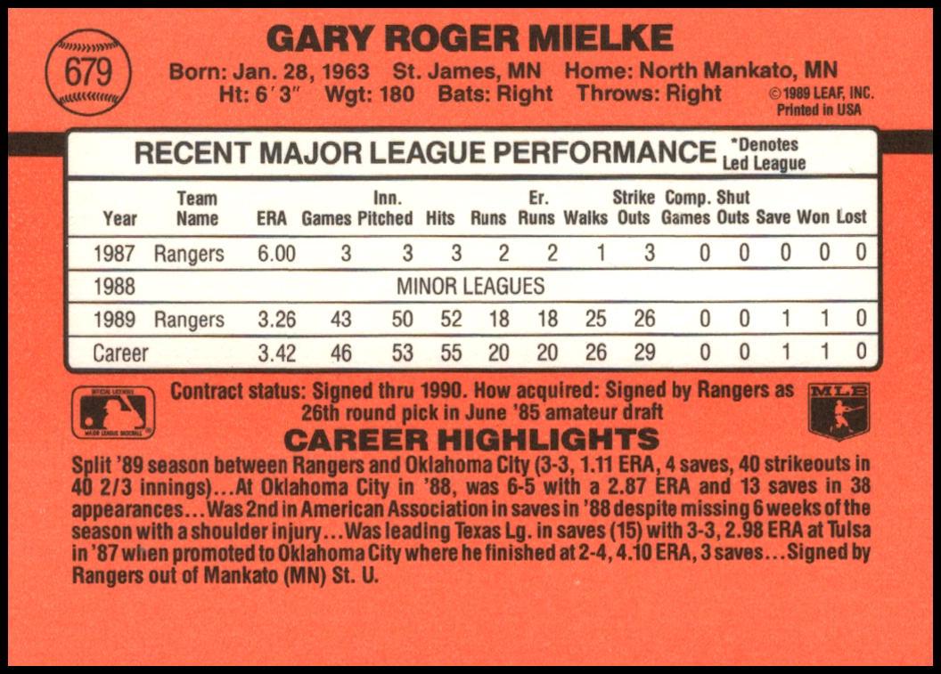 Gary Roger Mielke, Standard, back