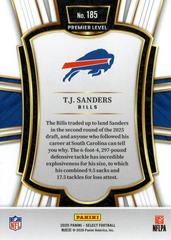 Back Of Card | T.J. Sanders Football Cards 2025 Panini Select