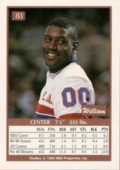 Back Of Card | William Bedford Basketball Cards 1990 Skybox