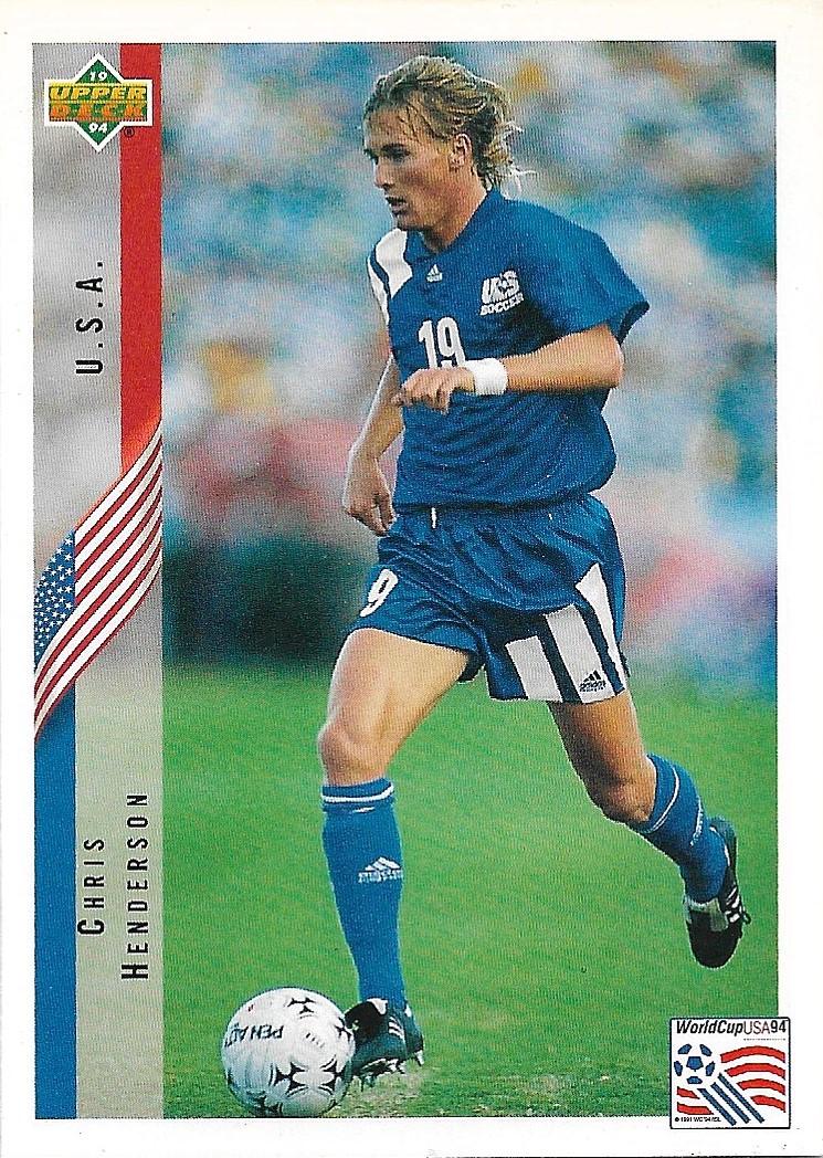 Chris Henderson #12 Soccer Cards 1994 Upper Deck World Cup Soccer