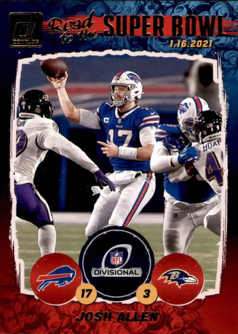 Josh Allen #DR2 Football Cards 2021 Panini Donruss Road to the Super Bowl Divisional Round