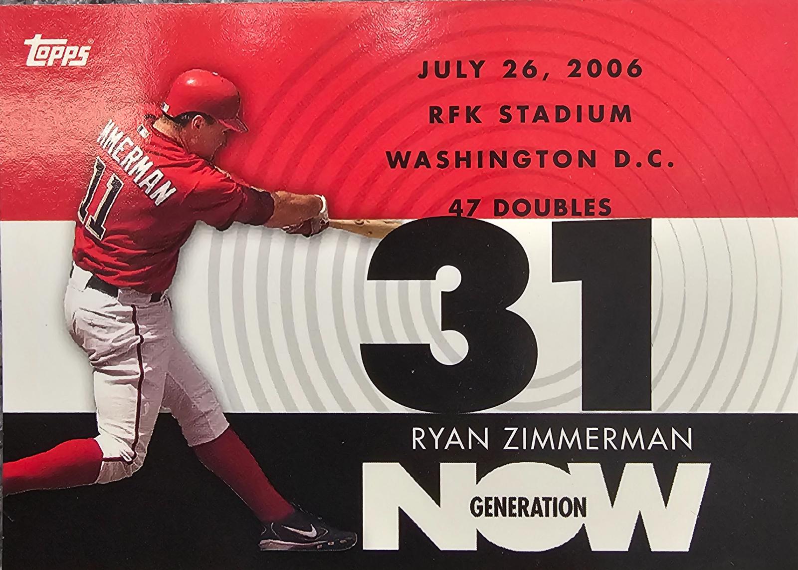 Ryan Zimmerman #GN249 Baseball Cards 2007 Topps Generation Now