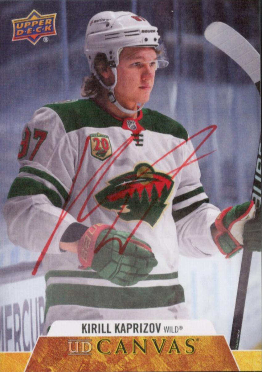 Kirill Kaprizov #CS-KK 2020-21 Upper Deck Clear Cut Hockey Canvas Signatures