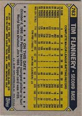Back Of Card | Tim Flannery Baseball Cards 1987 Topps
