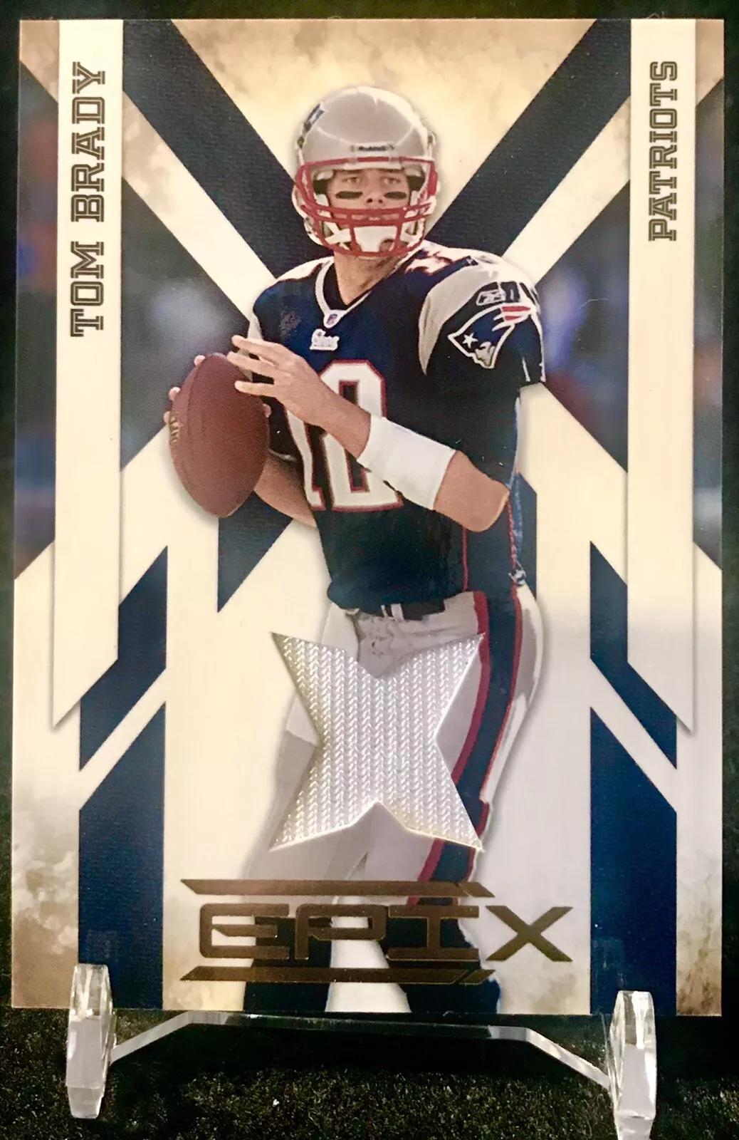 Tom Brady #58 Football Cards 2010 Panini Epix Jerseys Blue