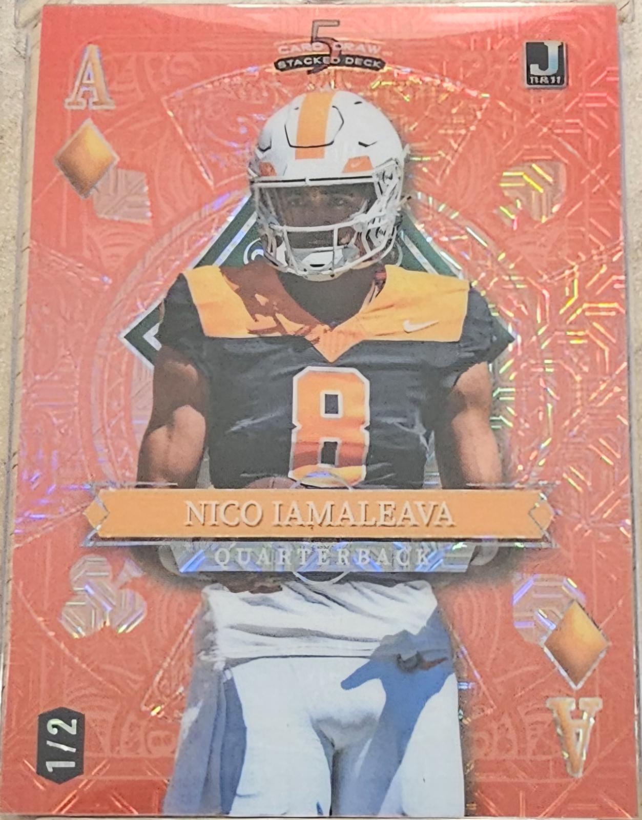 Nico Iamaleava #SDPD-NIN 2024 Wild Card 5 Card Draw Stacked Deck Football