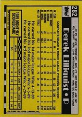 Back Of Card | Derek Lilliquist Baseball Cards 1990 Topps