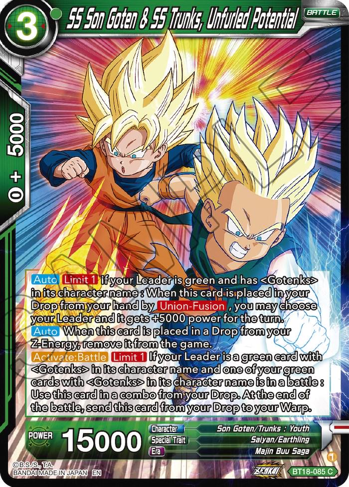 SS Son Goten & SS Trunks, Unfurled Potential BT18-085 Dragon Ball Super Dawn of the Z-Legends