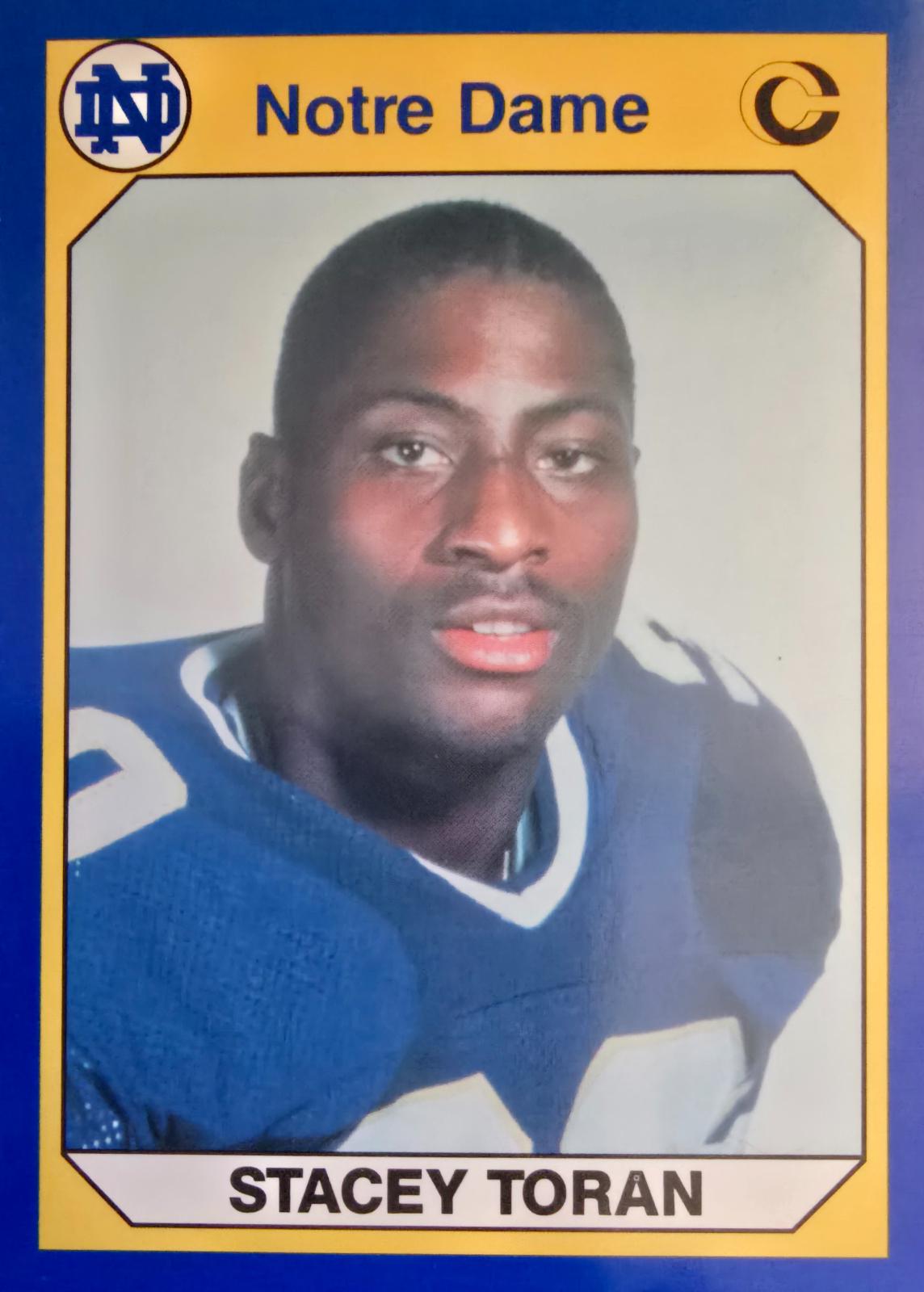 Stacey Toran #30 Football Cards 1990 Notre Dame Collegiate Collection