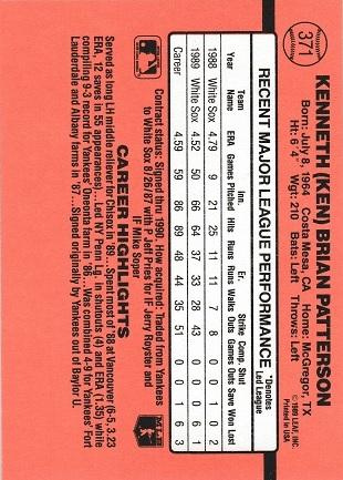 Ken Patterson, Standard, back