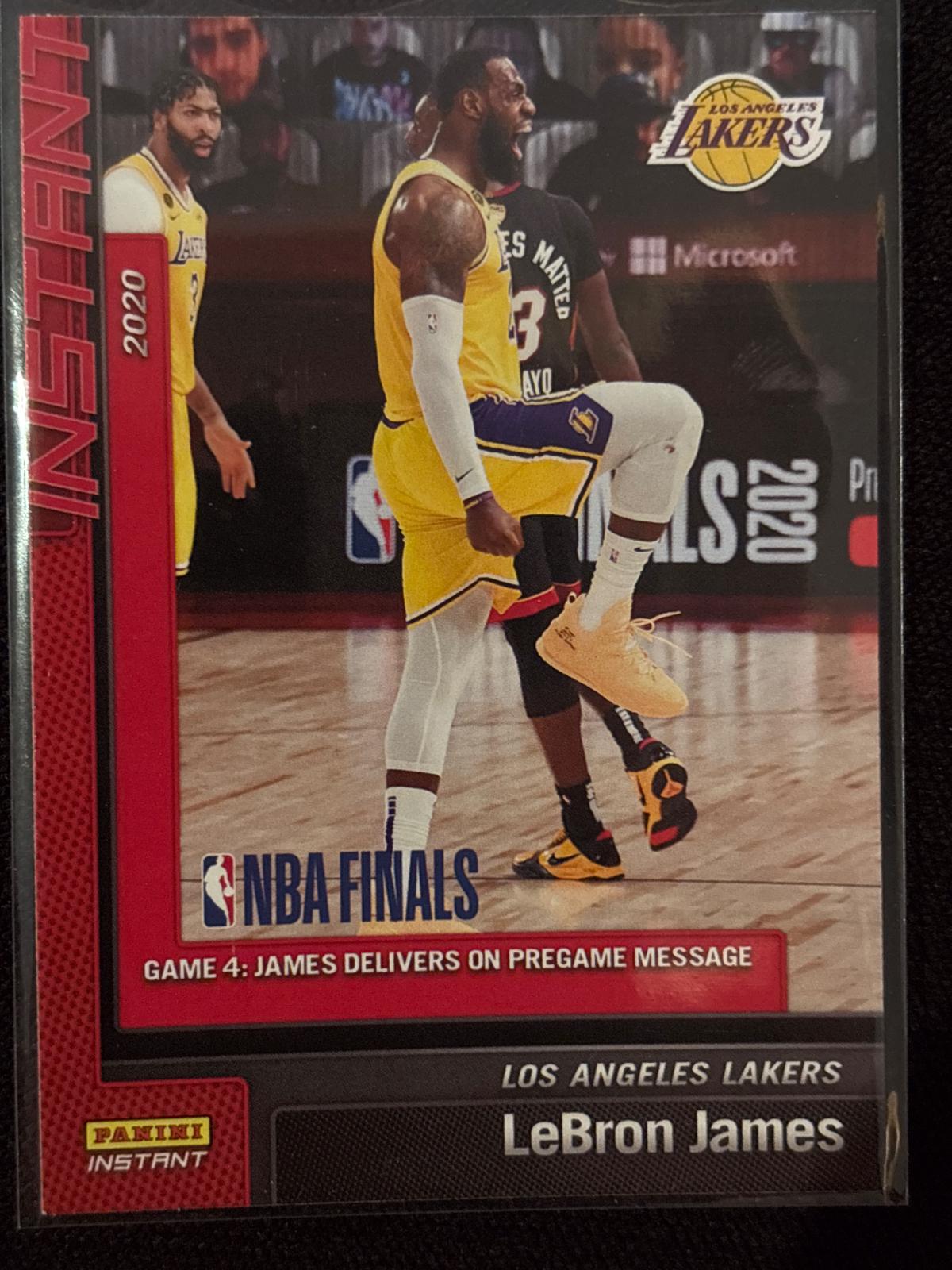Lebron James #25 Basketball Cards 2019 Panini Instant Lakers NBA Champions