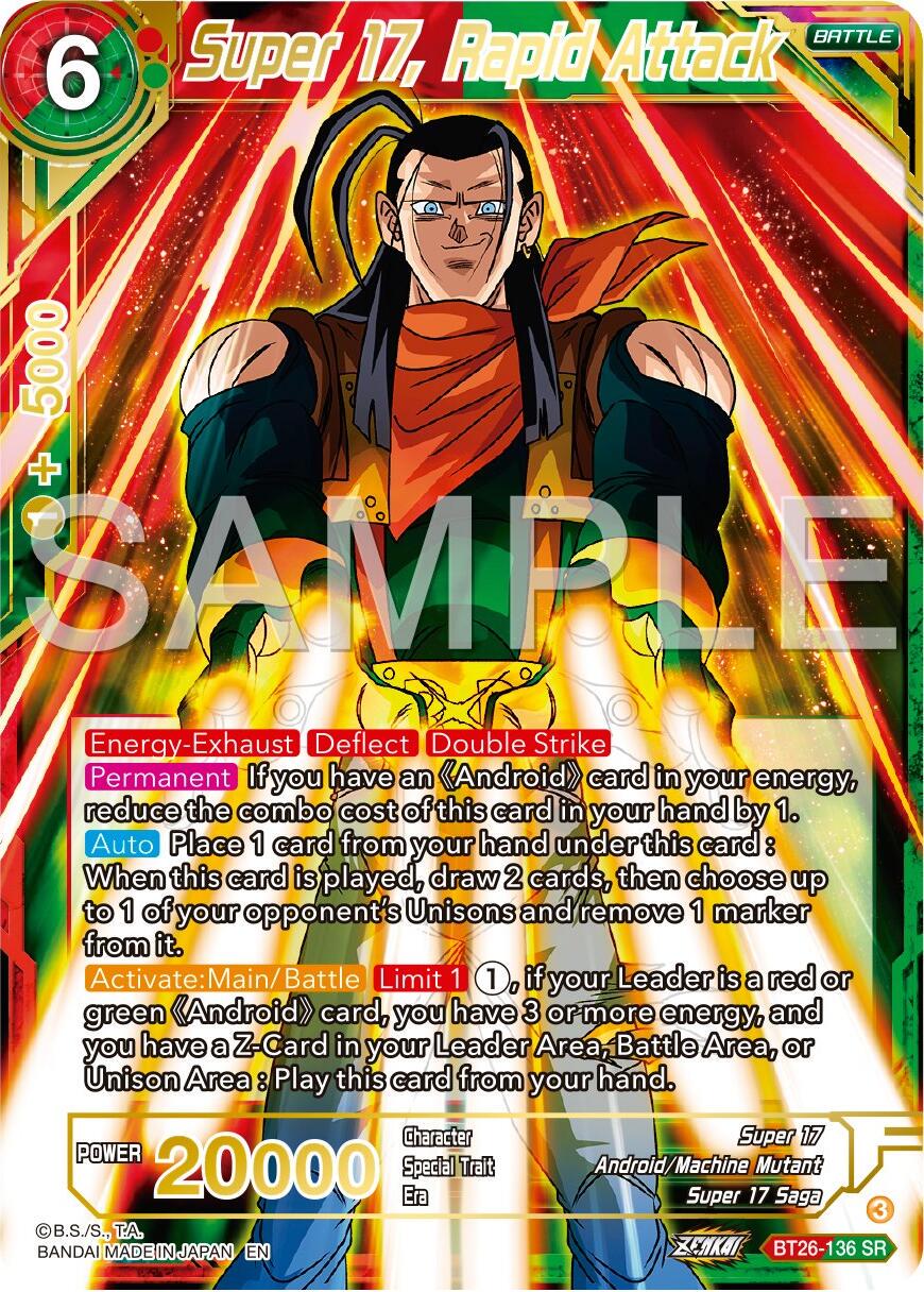 Super 17, Rapid Attack BT26-136 Dragon Ball Super Ultimate Advent
