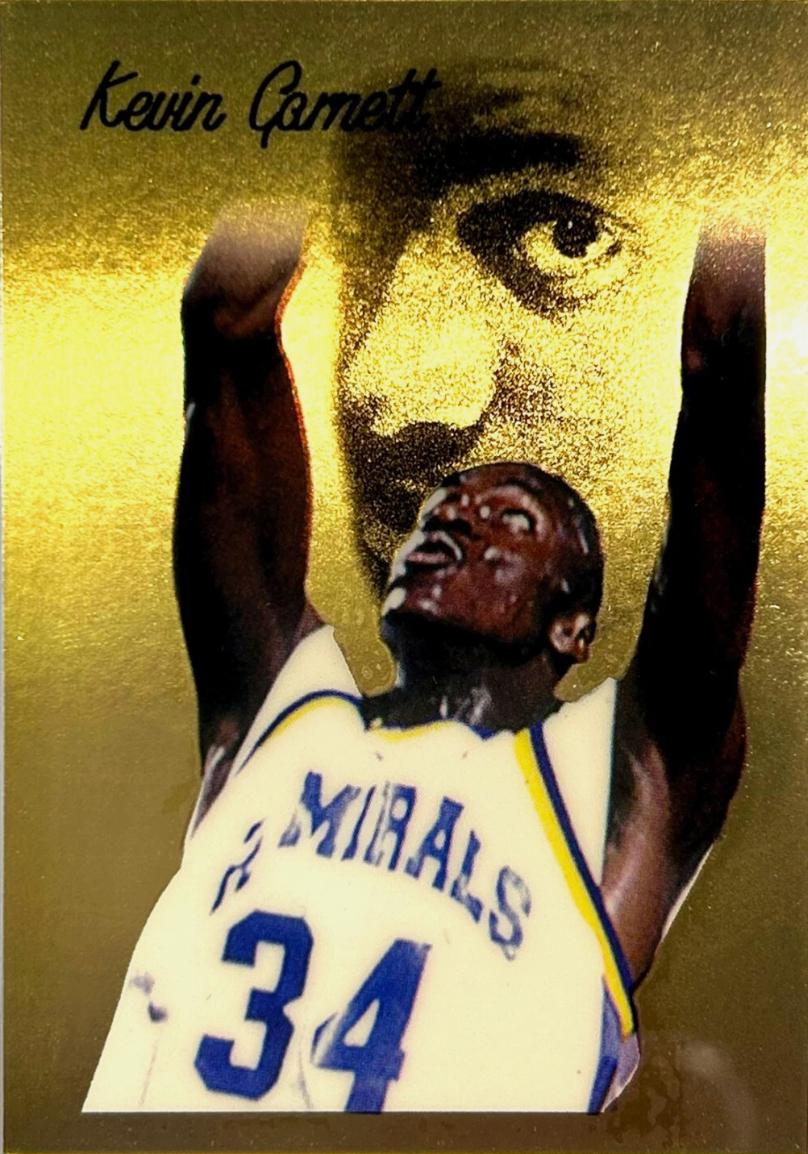 Kevin Garnett #1 1995 Collect A Card 24k Gold Basketball
