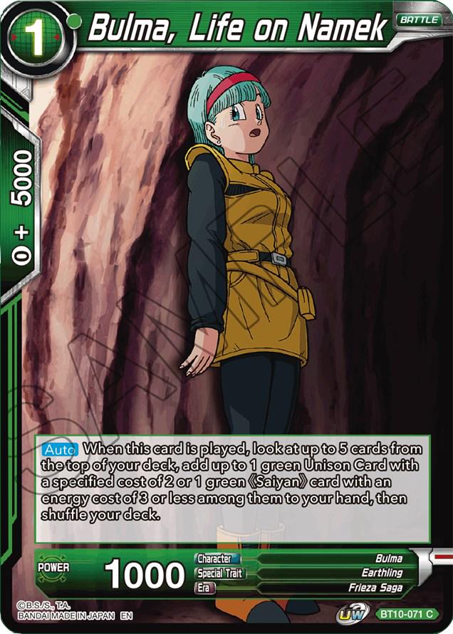 Bulma, Life on Namek BT10-071 Dragon Ball Super Rise of the Unison Warrior