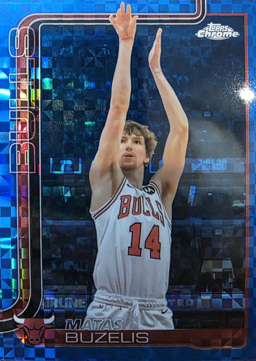 2025 Topps Chrome Matas Buzelis [Blue X-Fractor] #231 card