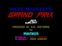 Loading Screen | Nigel Mansell's Grand Prix ZX Spectrum