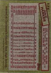 Back Of Card | Dave Parker Baseball Cards 1985 Topps
