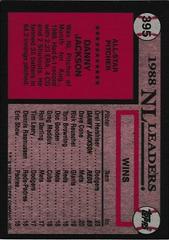 Back Of Card | Danny Jackson Baseball Cards 1989 Topps