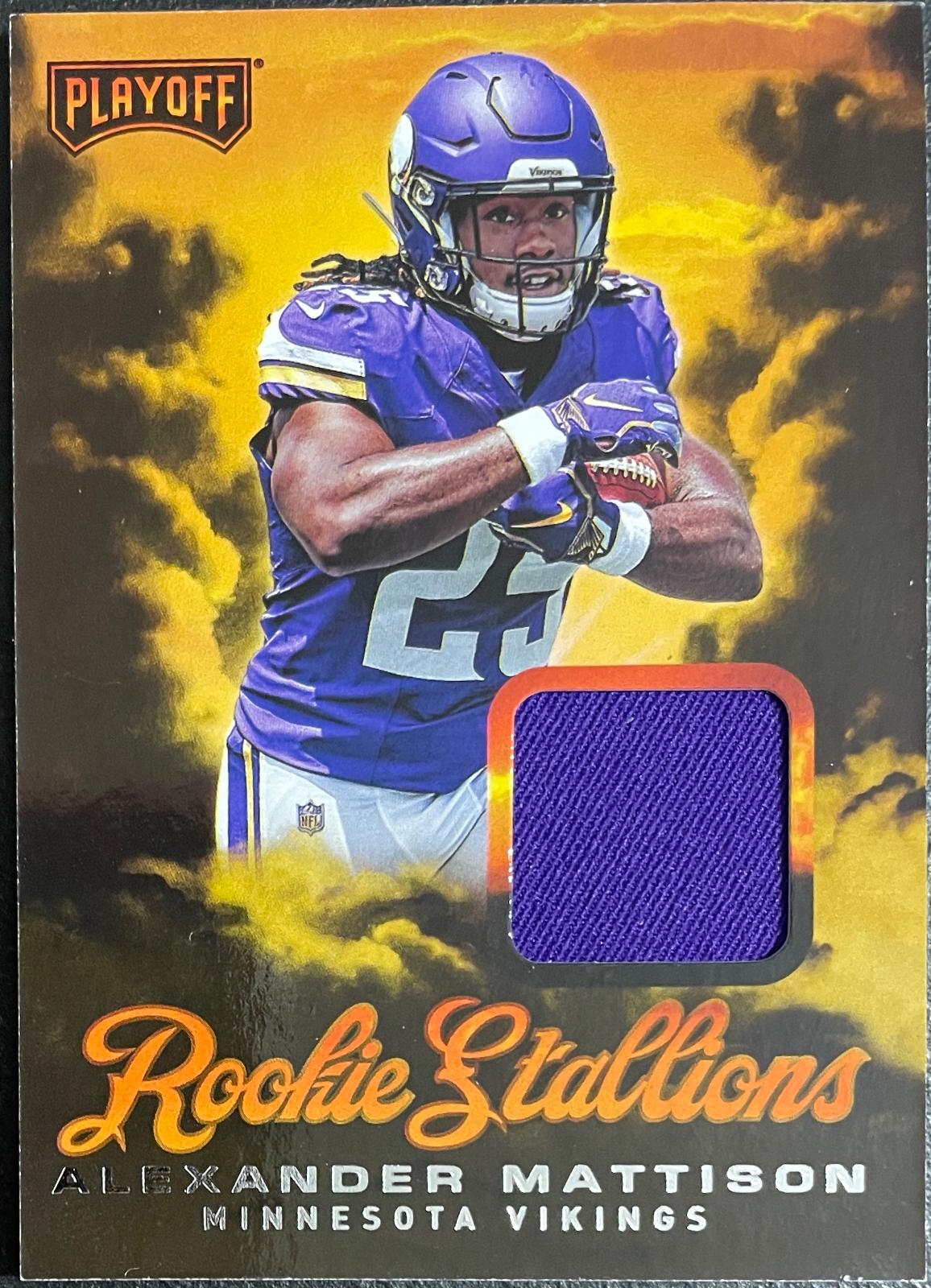 Alexander Mattison #RS-33 Football Cards 2019 Panini Playoff Rookie Stallions Relics