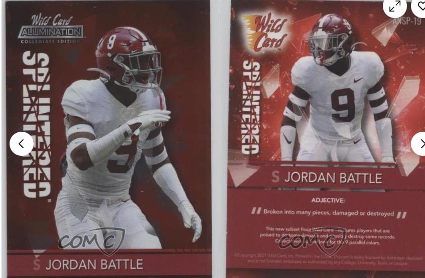Jordan Battle Football Cards 2021 Wild Card Alumination NIL