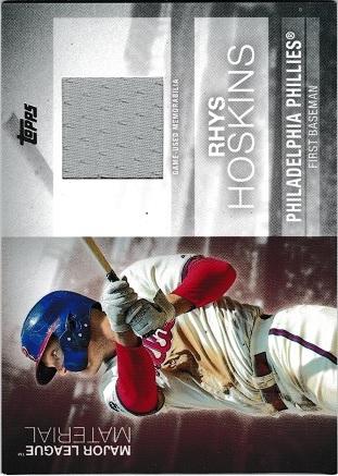 Rhys Hoskins #MLM-RH Baseball Cards 2020 Topps Update Major League Material Relics