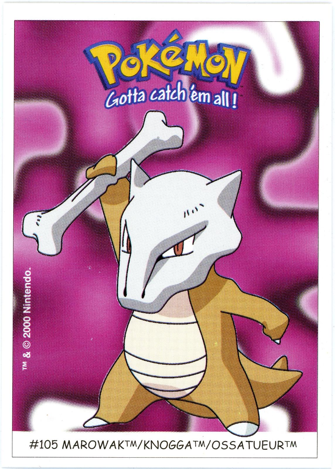 Marowak #105 Pokémon Card from Pokemon 2000 Dunkin Boomer Set 