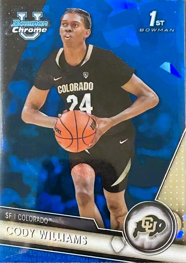 Cody Williams #16 Basketball Cards 2023 Bowman Chrome University Sapphire
