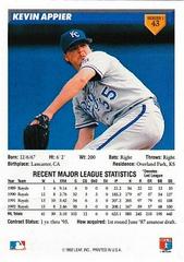 Back Of Card | Kevin Appier Baseball Cards 1993 Donruss