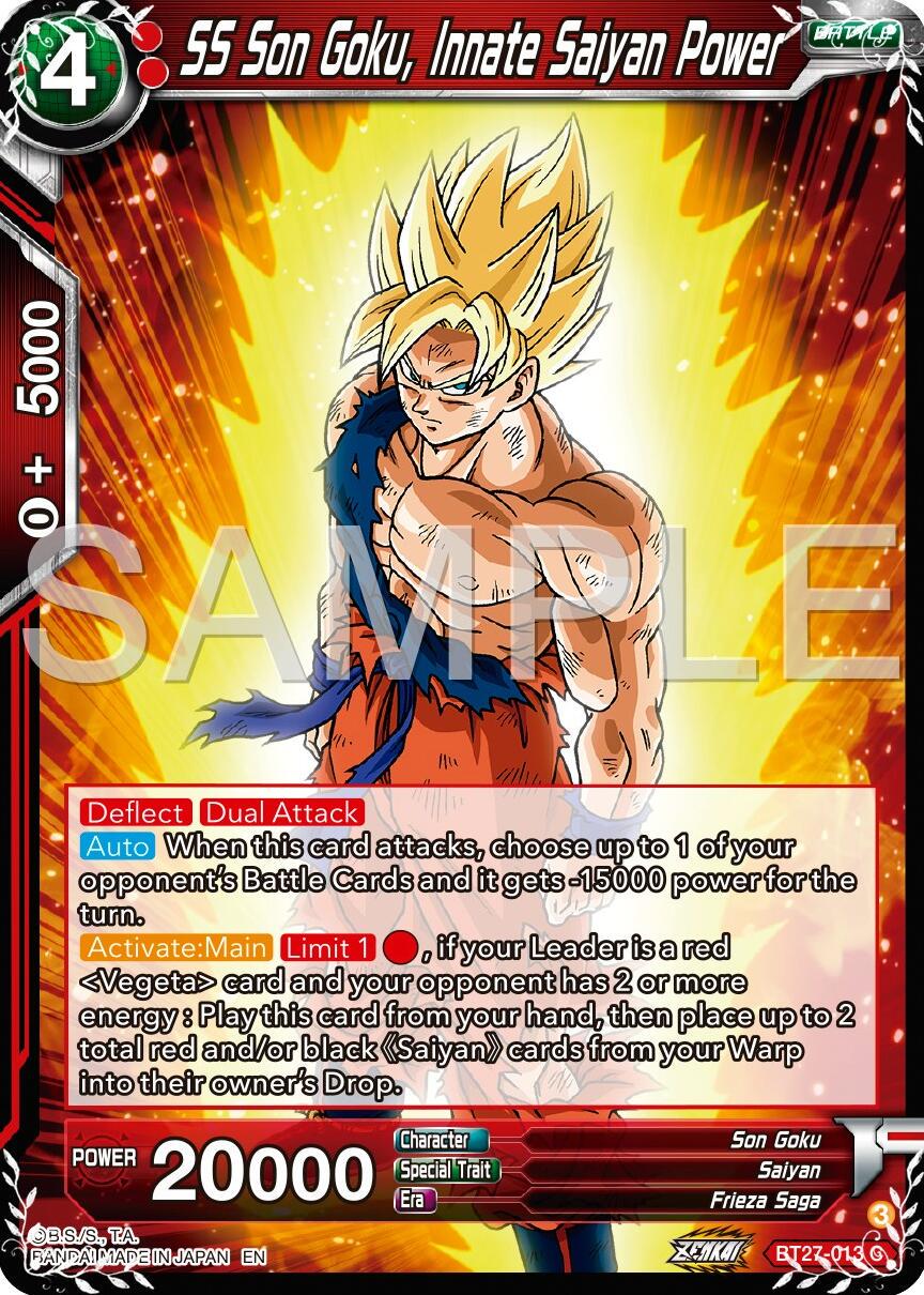 SS Son Goku, Innate Saiyan Power BT27-013 Dragon Ball Super: History of Z