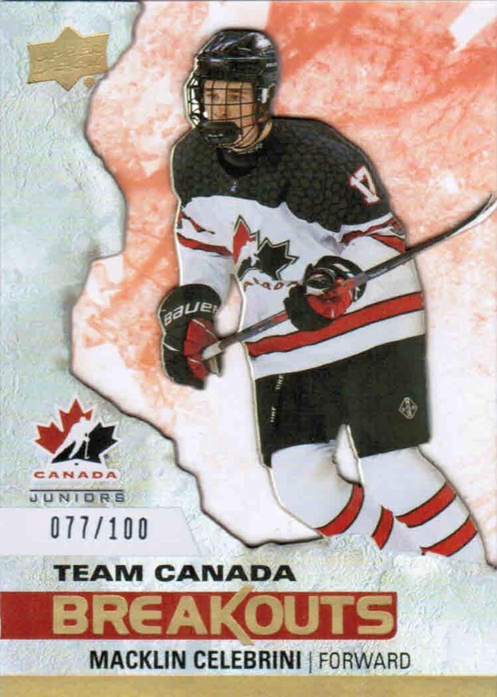 Macklin Celebrini #TCB-16 2023 Upper Deck Team Canada Juniors Breakout Hockey