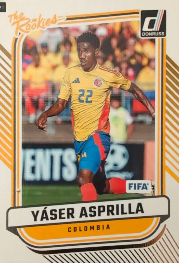 Yaser Asprilla #1 Soccer Cards 2024 Panini Donruss The Rookies