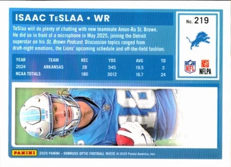 Isaac TeSlaa #219 Prices [Rookie] | 2025 Panini Donruss Optic ...