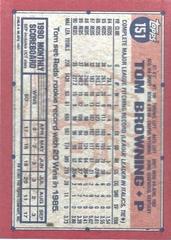 Back Of Card | Tom Browning Baseball Cards 1991 Topps