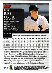 Back Of Card | Mike Caruso Baseball Cards 2000 Topps