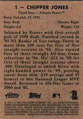 Back Of Card | Chipper Jones Baseball Cards 2001 Bowman Heritage