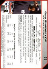 Back | Gary Sheffield Baseball Cards 2004 Bowman