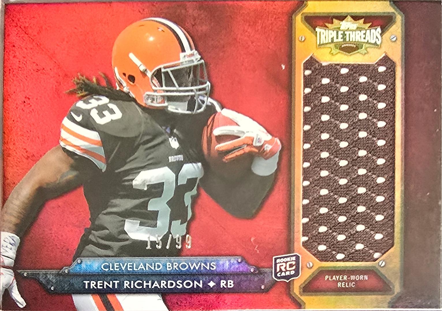 Trent Richardson #TTRJR-54 Football Cards 2012 Topps Triple Threads Rookie Jumbo Relics