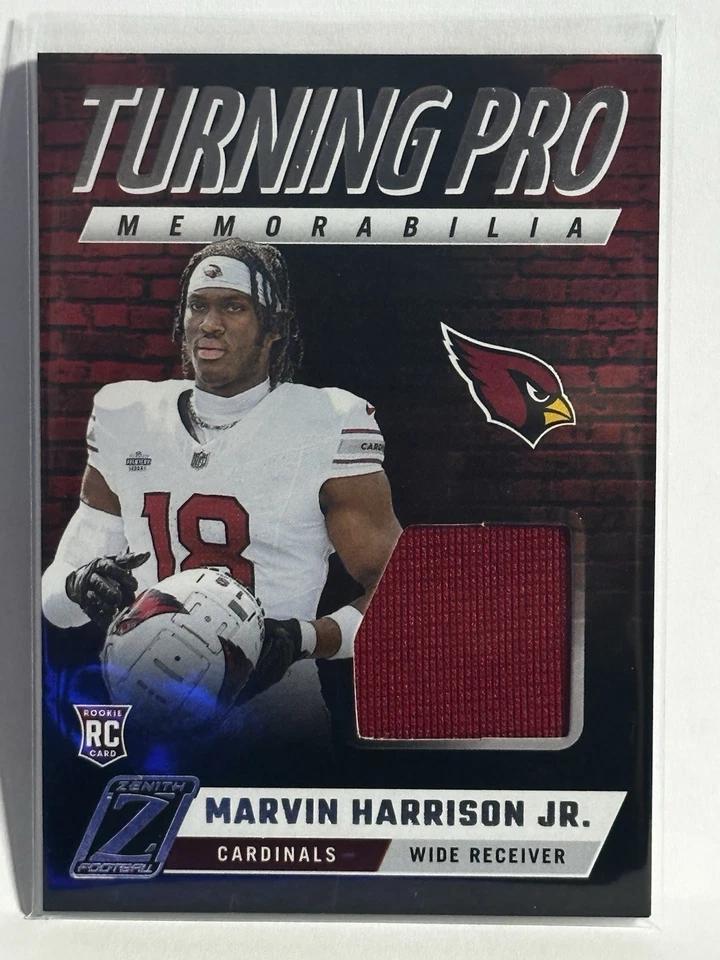 Marvin Harrison Jr. #4 Football Cards 2024 Panini Zenith Turning Pro Memorabilia